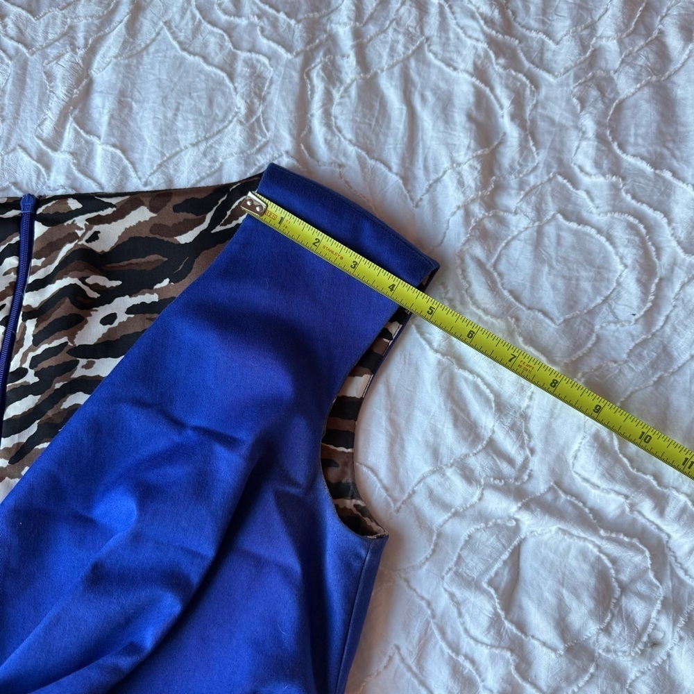 Donna Ricco Royal Blue Midi Dress Formal Wedding Guest Dress - Picture 5 of 9